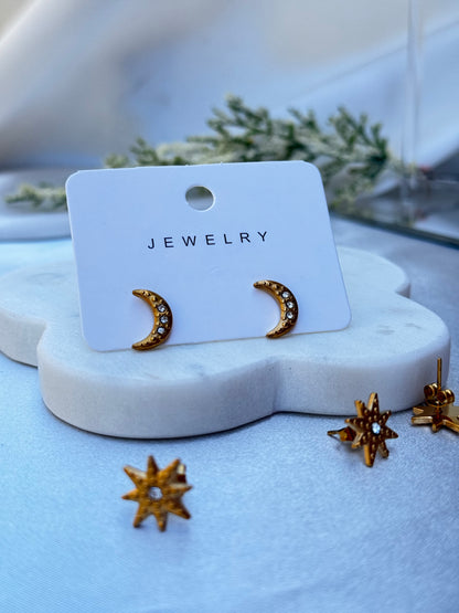 Two pack Star & Moon Studs.