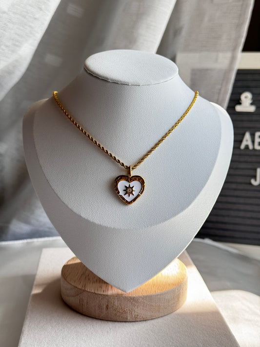 White Heart Necklace.
