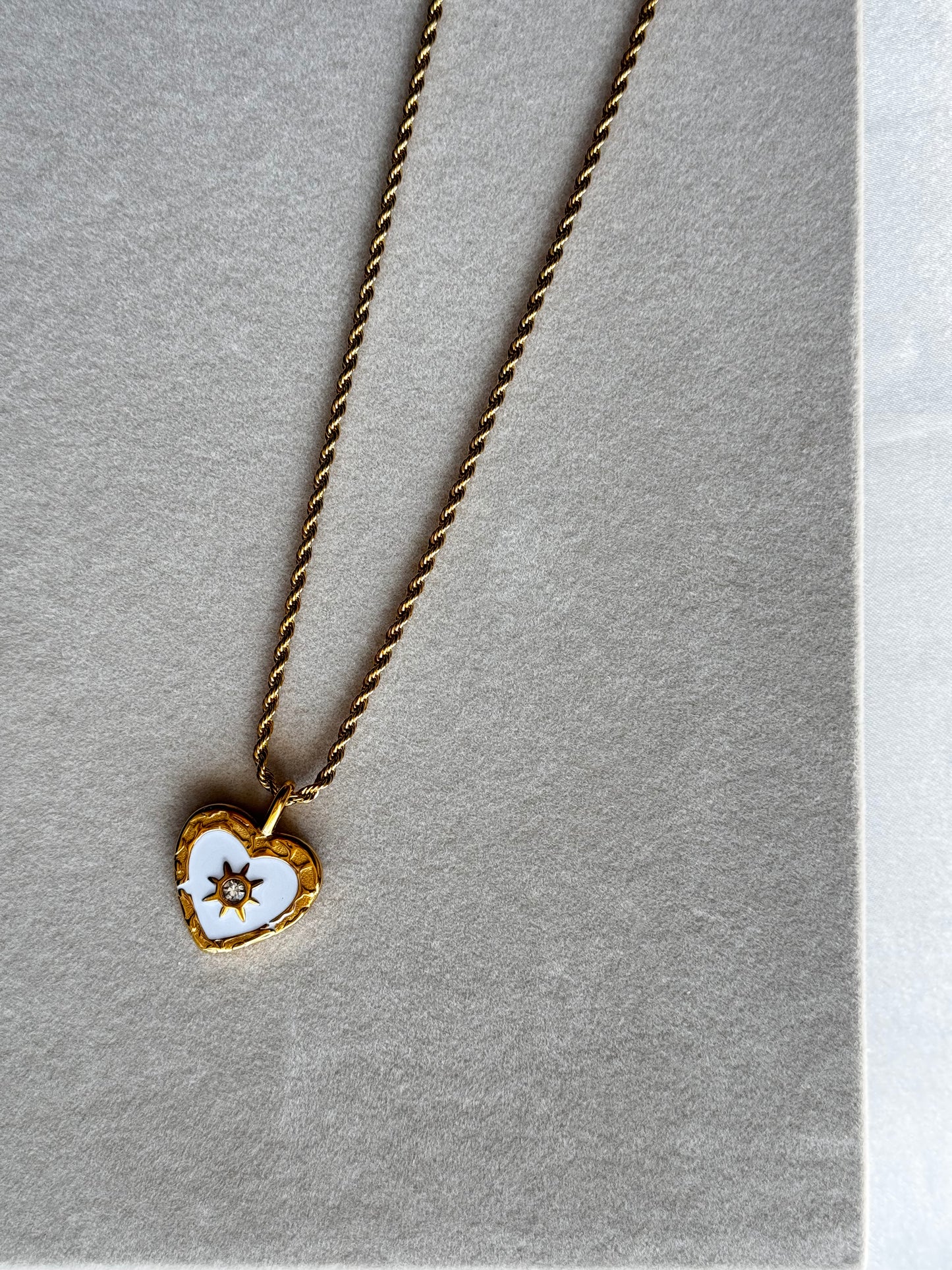 White Heart Necklace.